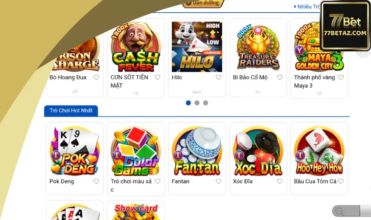 Những game bài đổi thưởng không nên bỏ lỡ tại nhà cái 77BET Những game bài đổi thưởng không nên bỏ lỡ tại nhà cái 77BET